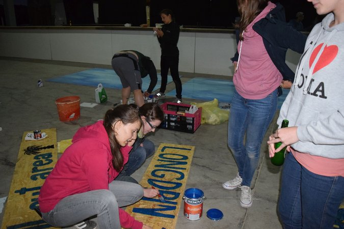 Aufbau SkyPull und Traktorpulling